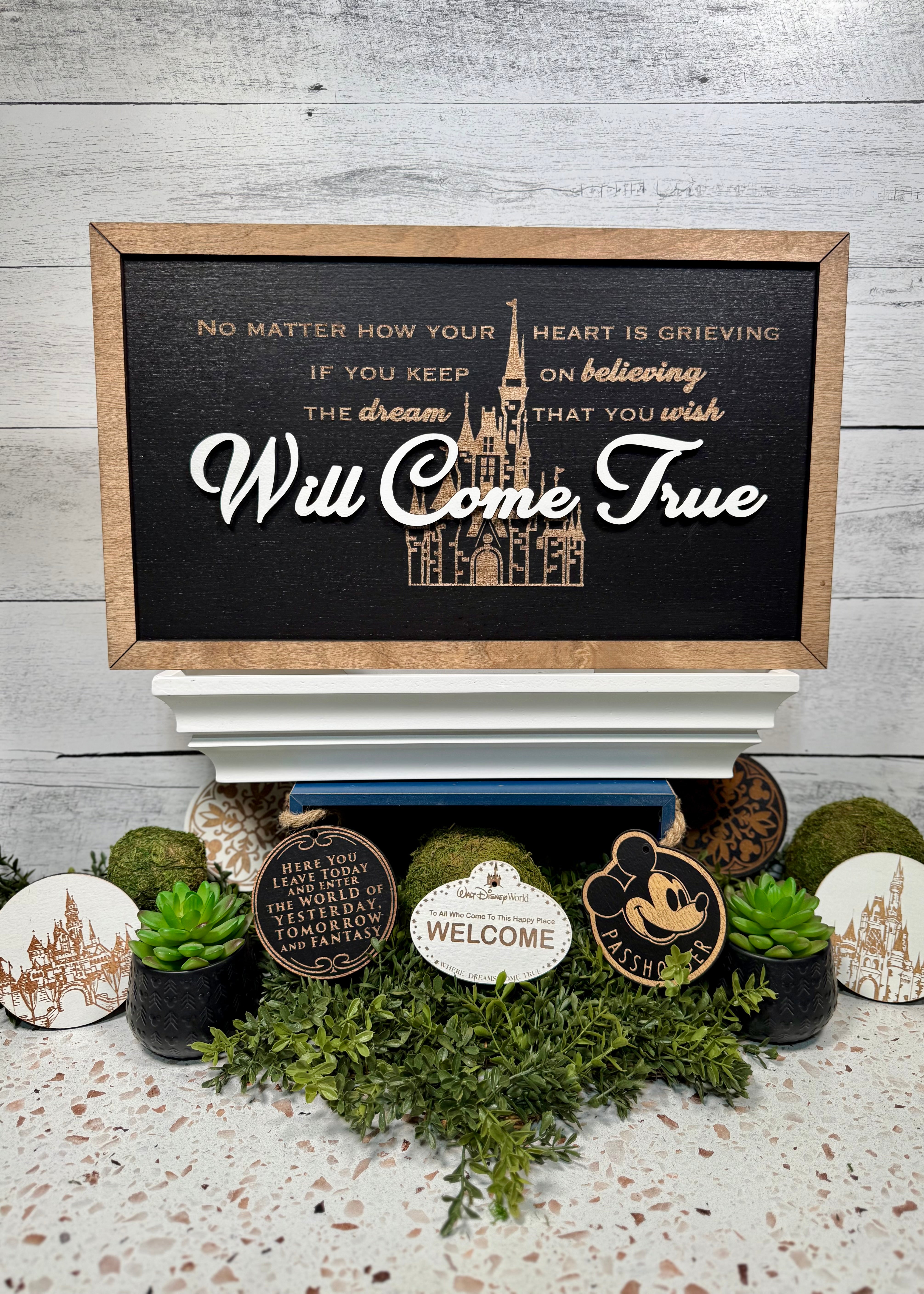 No Matter How Your Heart Is Grieving | Dream That You Wish Will Come True Framed Sign - Handmade by JRW Design Co.