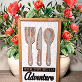 Where Every Bite's An Adventure | Silverware Park-Inspired Framed Sign