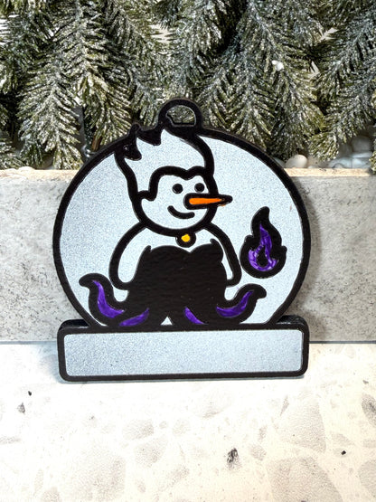 Villainous Sea Witch Snowman Ornament—Personalize