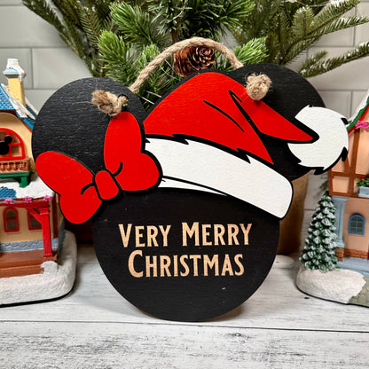 Very Merry Christmas Mouse Head Sign