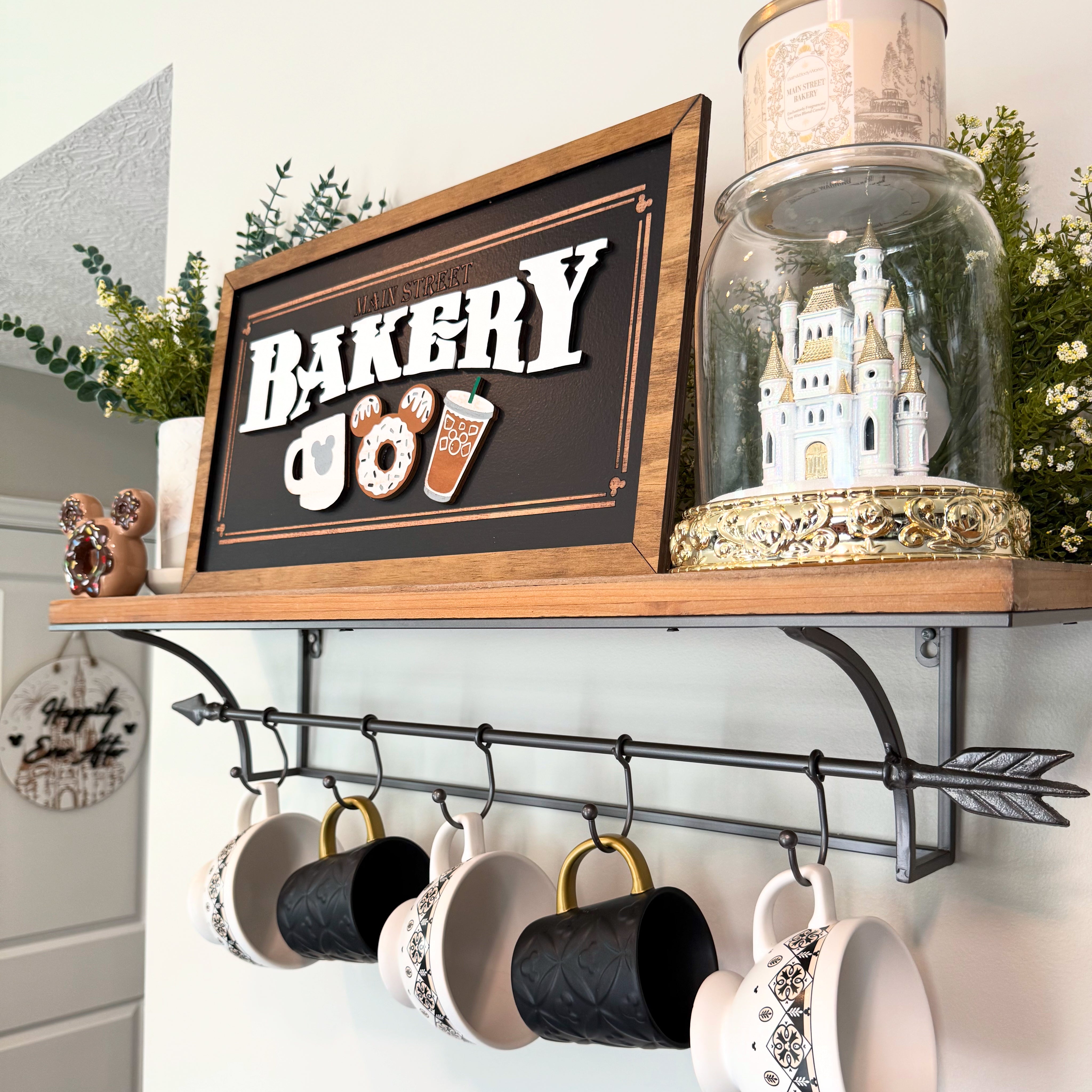 Main Street Bakery | Original Black Background Framed Sign - Handmade by JRW Design Co.