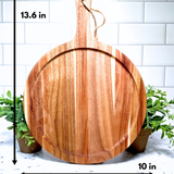 The Round Statement CUSTOM Charcuterie and Cutting Board – 13.6" x 10" Acacia Wood