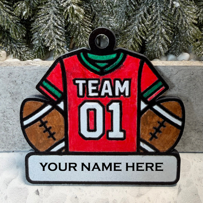 Touchdown Holiday Magic Football Ornament—Customizable