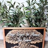 Magic Begins Tree Icon Framed Wall Sign