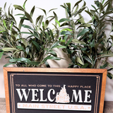 To All Who Come To This Happy Place Welcome Main St. USA | Castle Icon Welcome Framed Sign