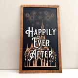 Happily Ever After | Castle Fireworks Lyrics Vertical Framed Sign - Handmade by JRW Design Co.