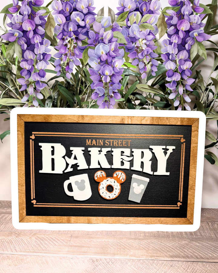 Main Street Bakery | Original Black & White Framed Sign