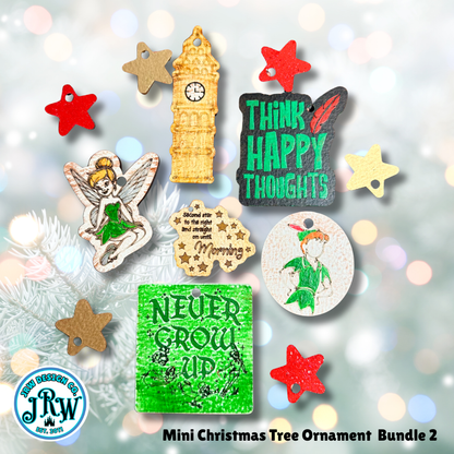 Happiest Thoughts | Enchanted Mini Christmas Tree Kit   Flocked Mini Downswept Tree With Burlap Base, 15"