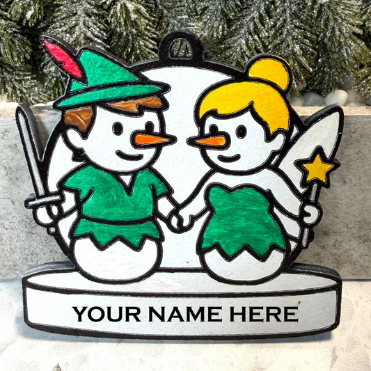 Fairy Lights & Frosty Flights Snowman Ornament—Personalize