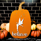 Believe Pumpkin Sign