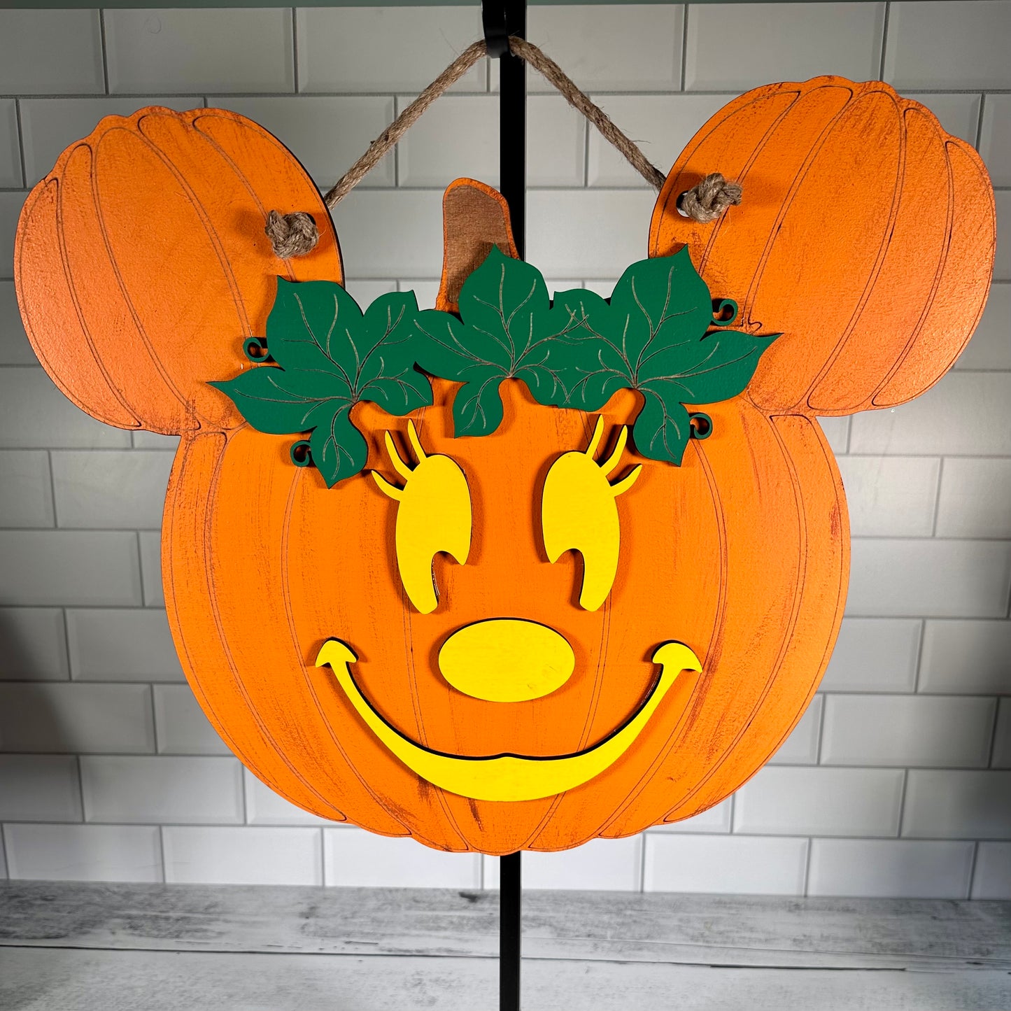 Happy Girl Pumpkin Wall Sign