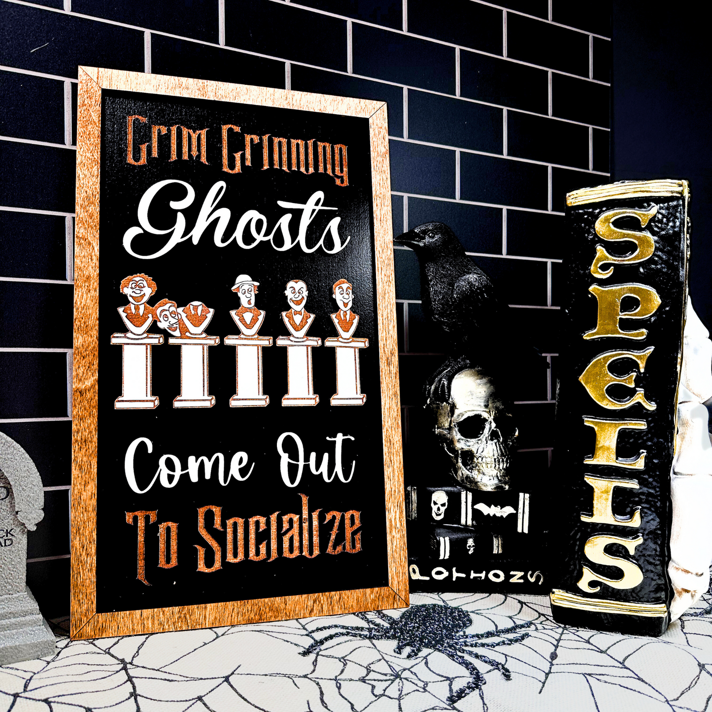 Ghost Social Framed Halloween Sign