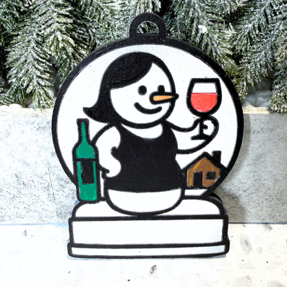 Fun Girl’s Night Out Snowman Ornament—Customizable