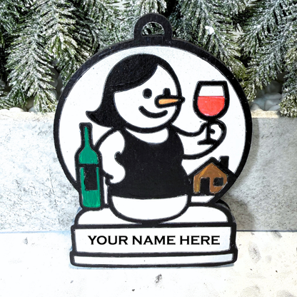 Fun Girl’s Night Out Snowman Ornament—Customizable