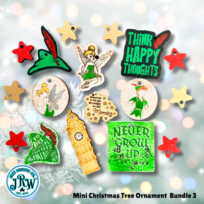 Happiest Thoughts | Enchanted Mini Christmas Tree Kit   Flocked Mini Downswept Tree With Burlap Base, 15"