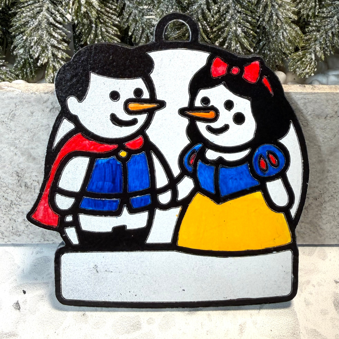 Snow Princess & Noble Prince Snowman Ornament—Personalize