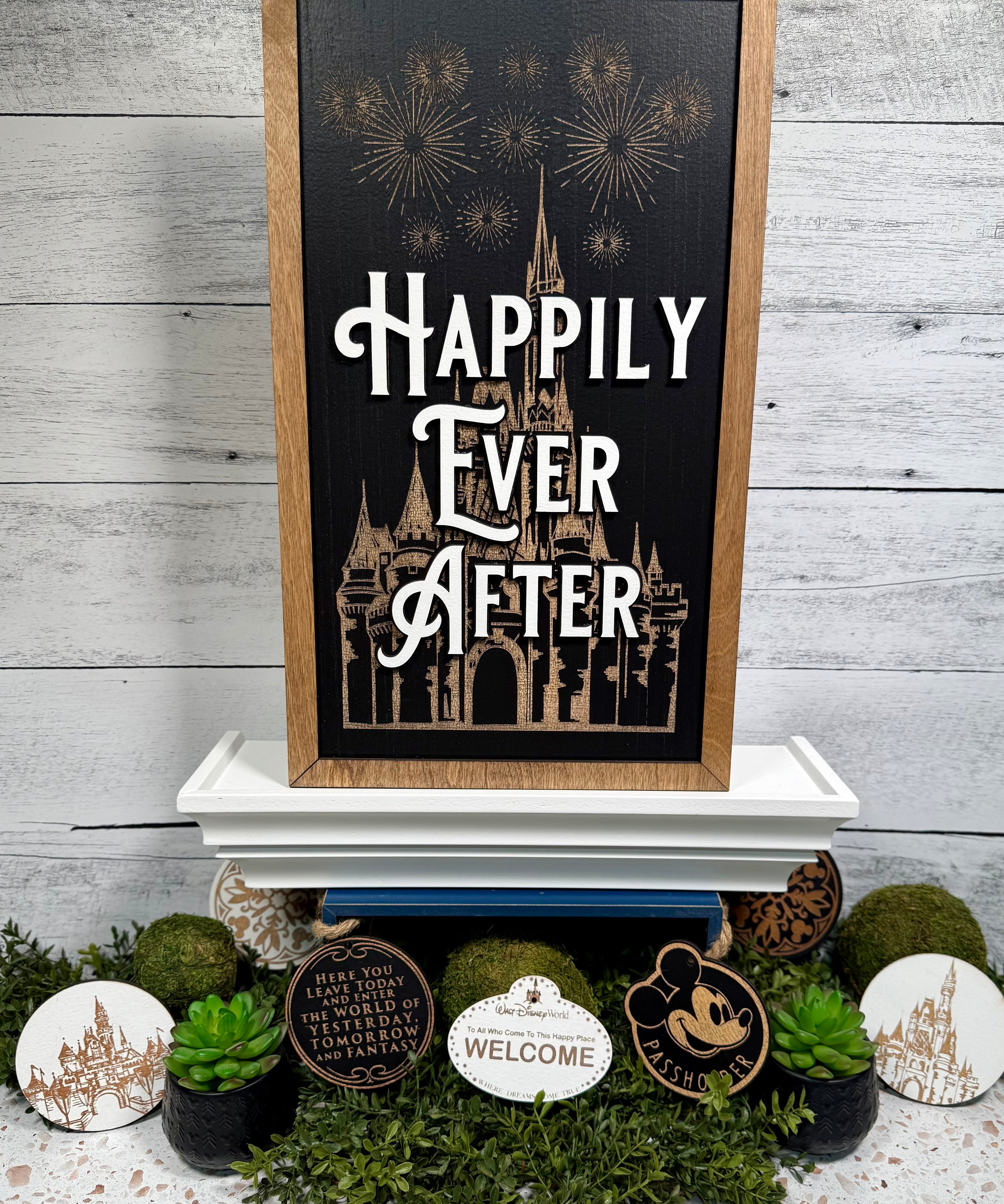 Happily Ever After | Castle Fireworks Lyrics Vertical Framed Sign - Handmade by JRW Design Co.