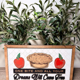 One Bite And All Your Dreams Will Come True | Apple Kitchen Framed Sign