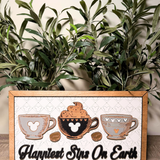 Happiest Sips On Earth | Coffee Cups Park-Inspired Framed Sign