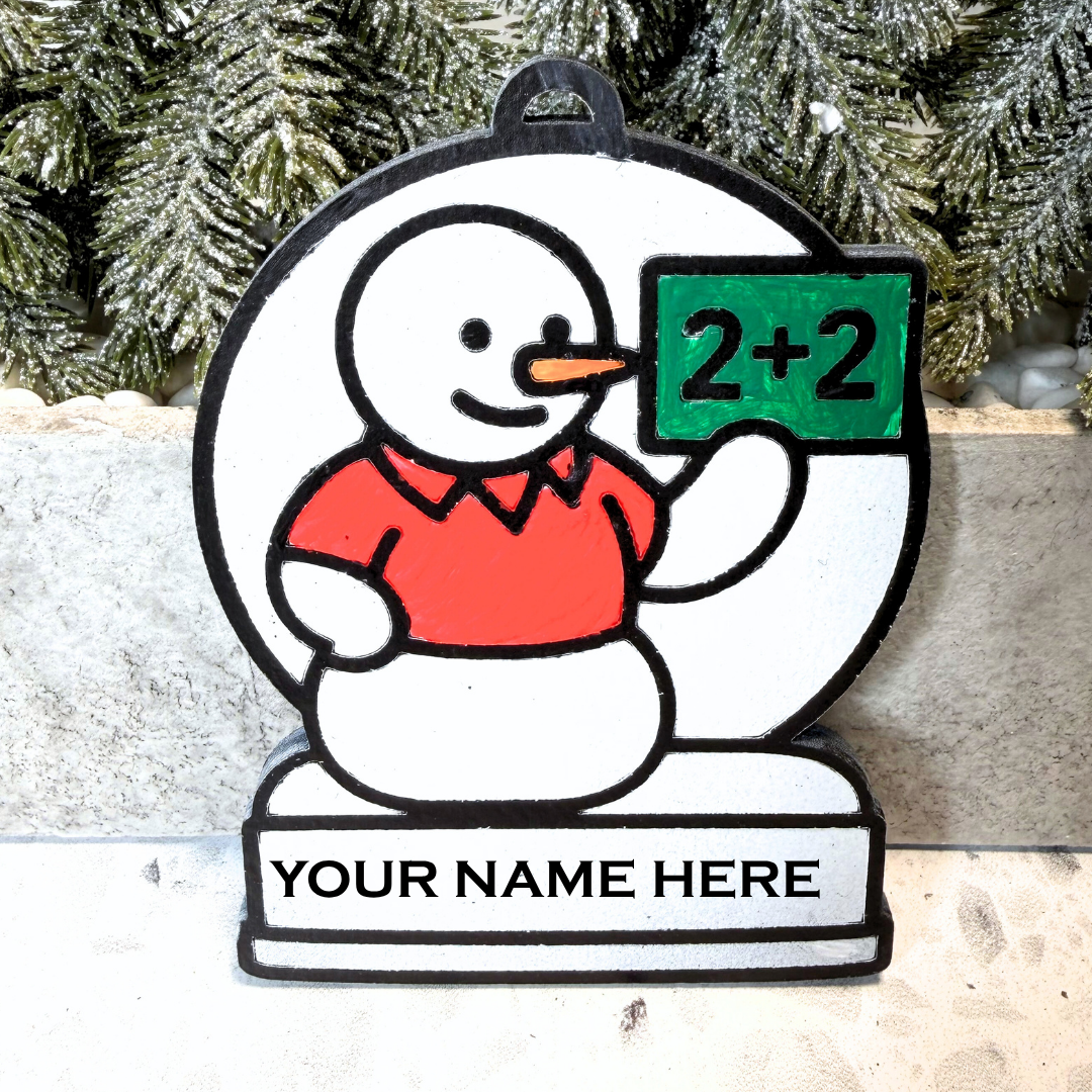 Enchanting Teacher Snowman Ornament—Customizable