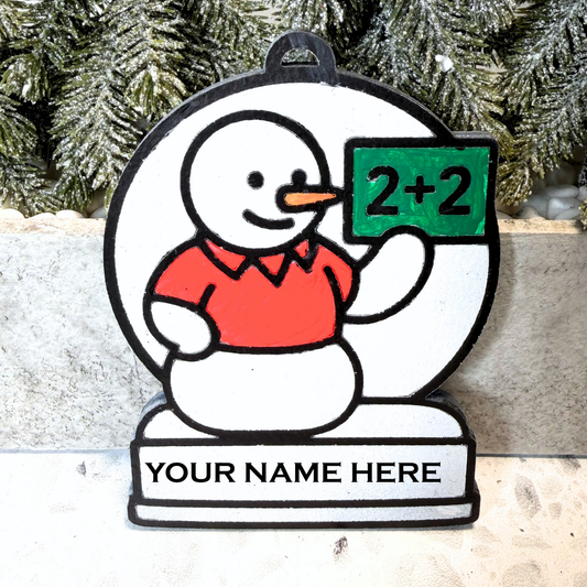 Enchanting Teacher Snowman Ornament—Customizable