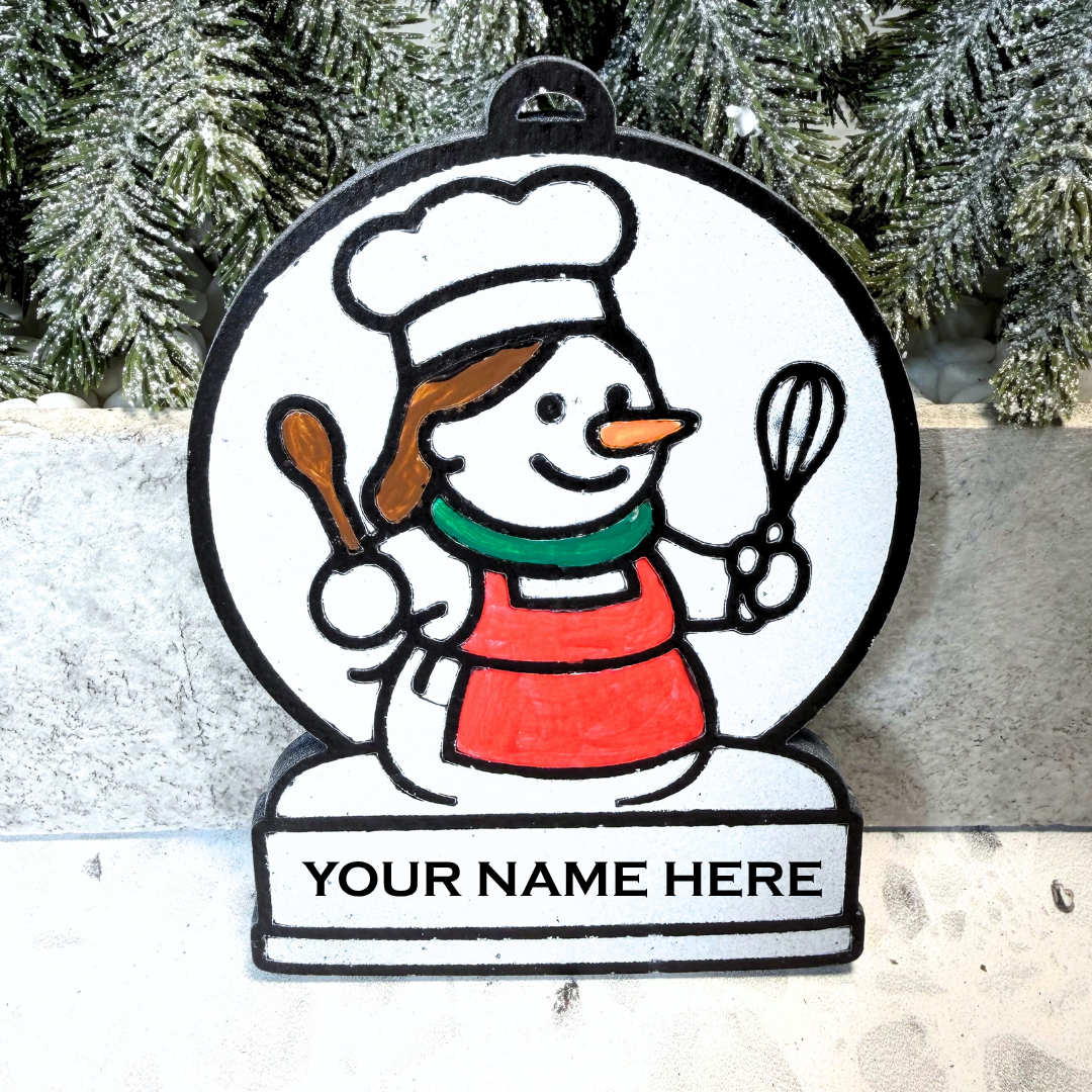 Magical Girl Chef Snowman Ornament—Customizable