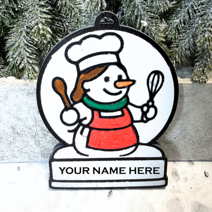 Magical Girl Chef Snowman Ornament—Customizable
