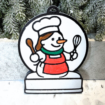 Magical Girl Chef Snowman Ornament—Customizable