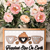Happiest Sips On Earth | Coffee Cups Park-Inspired Framed Sign