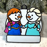 Royal Snow Sisters Snowman Ornament—Personalize