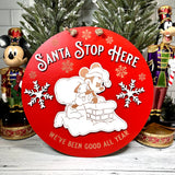 Santa Stop Here Christmas Round, alternate view