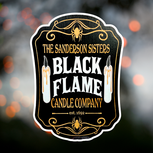 Black Flame Candle Sign