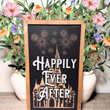Happily Ever After | Nighttime Spectacular Castle Fireworks Vertical Framed Sign