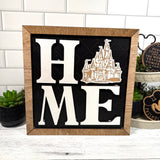 NEW Home Square Framed Sign | Black Background | White Letters | White Castle