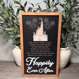Reach Out And Find Your Happily Ever After | Lyrics Fireworks Framed Sign