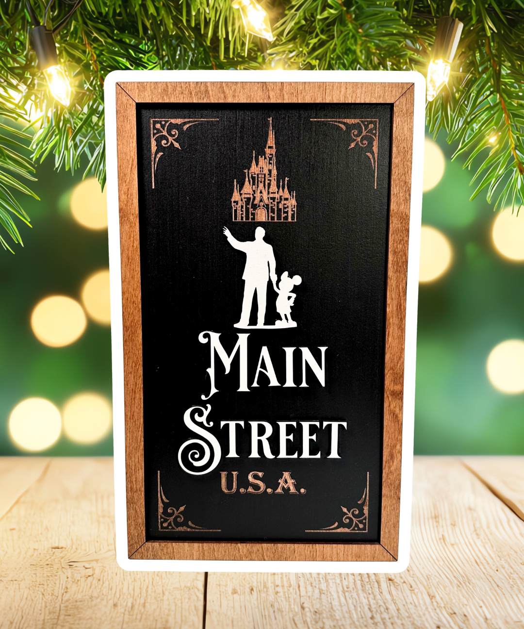 Main Street U.S.A. | Walking Partners & Castle Framed Sign - Handmade by JRW Design Co.