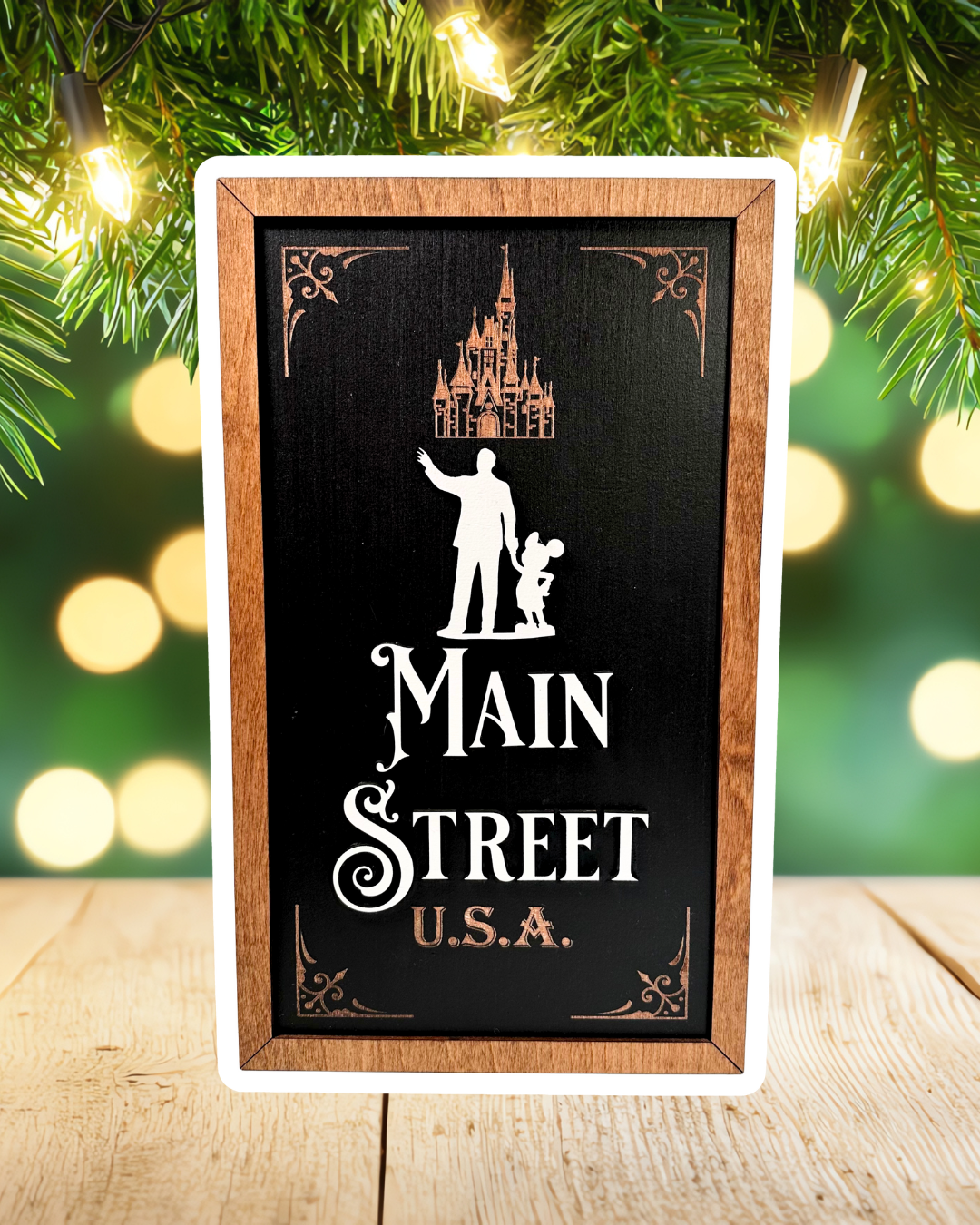 Main Street U.S.A. | Walking Partners & Castle Framed Sign - Handmade by JRW Design Co.
