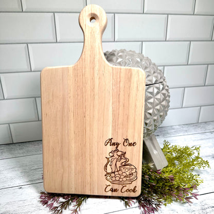 Anyone Can Cook Wooden Bread / Charcuterie Cutting Board with Handle