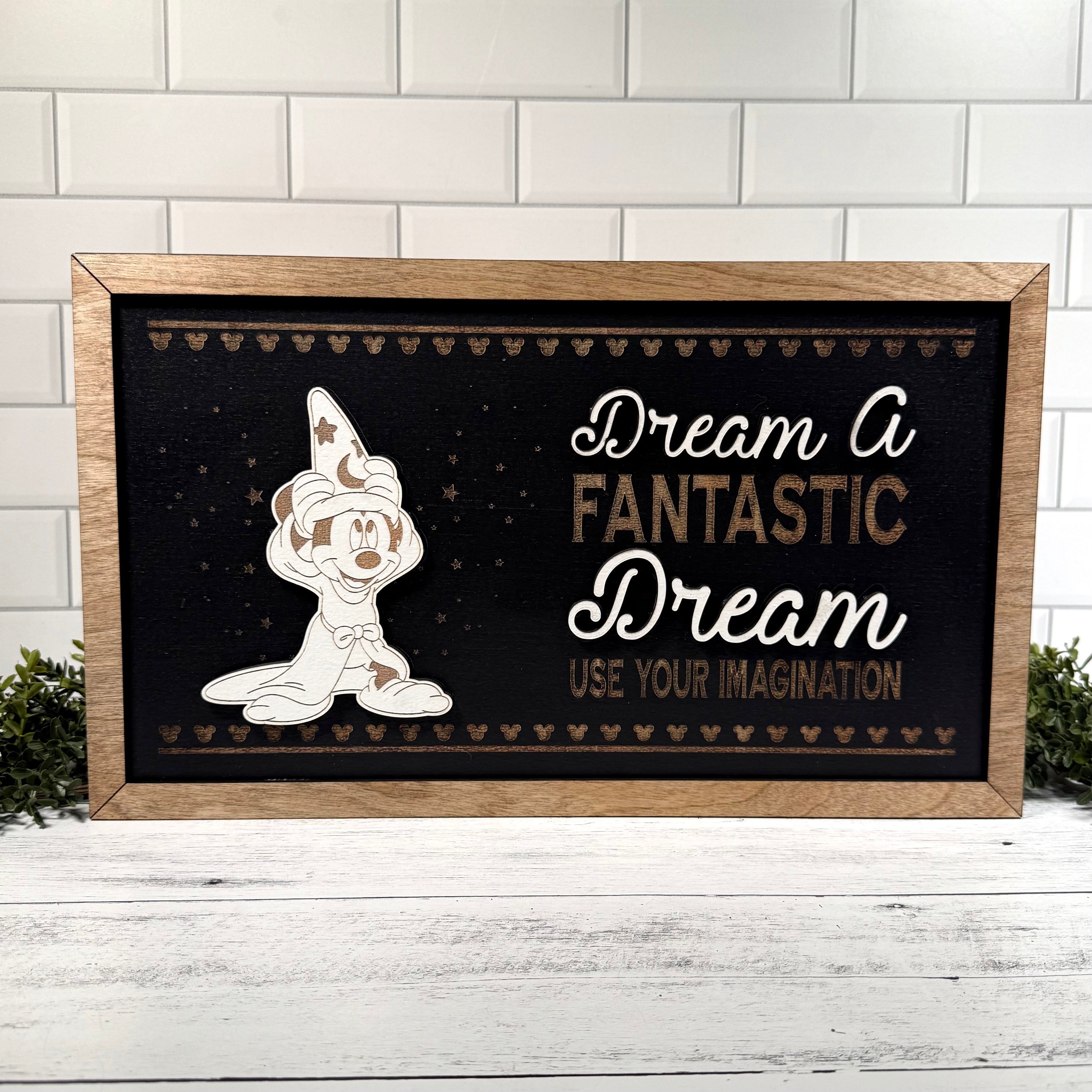 Dream A Fantastic Dream | Sorcerer Apprentice Framed Sign - Handmade by JRW Design Co.