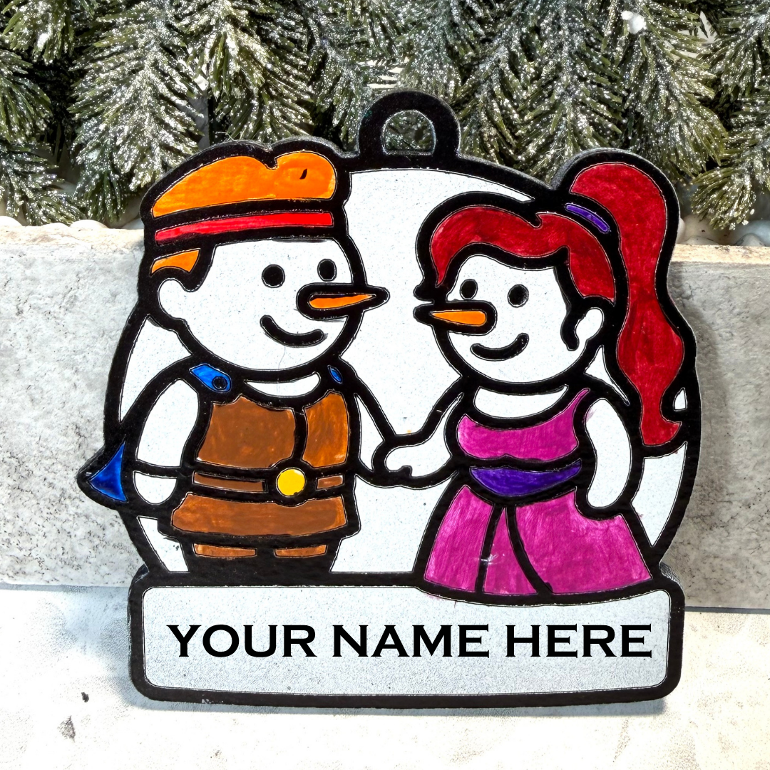 Mythical Hero & Heroine Love Story Snowman Ornament—Personalize