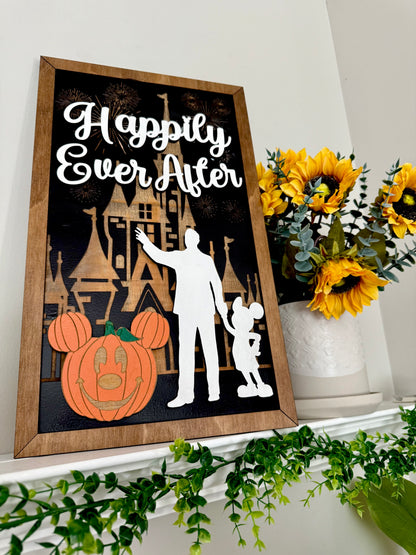 Happily Ever Halloween Park-Inspired Halloween Framed Sign