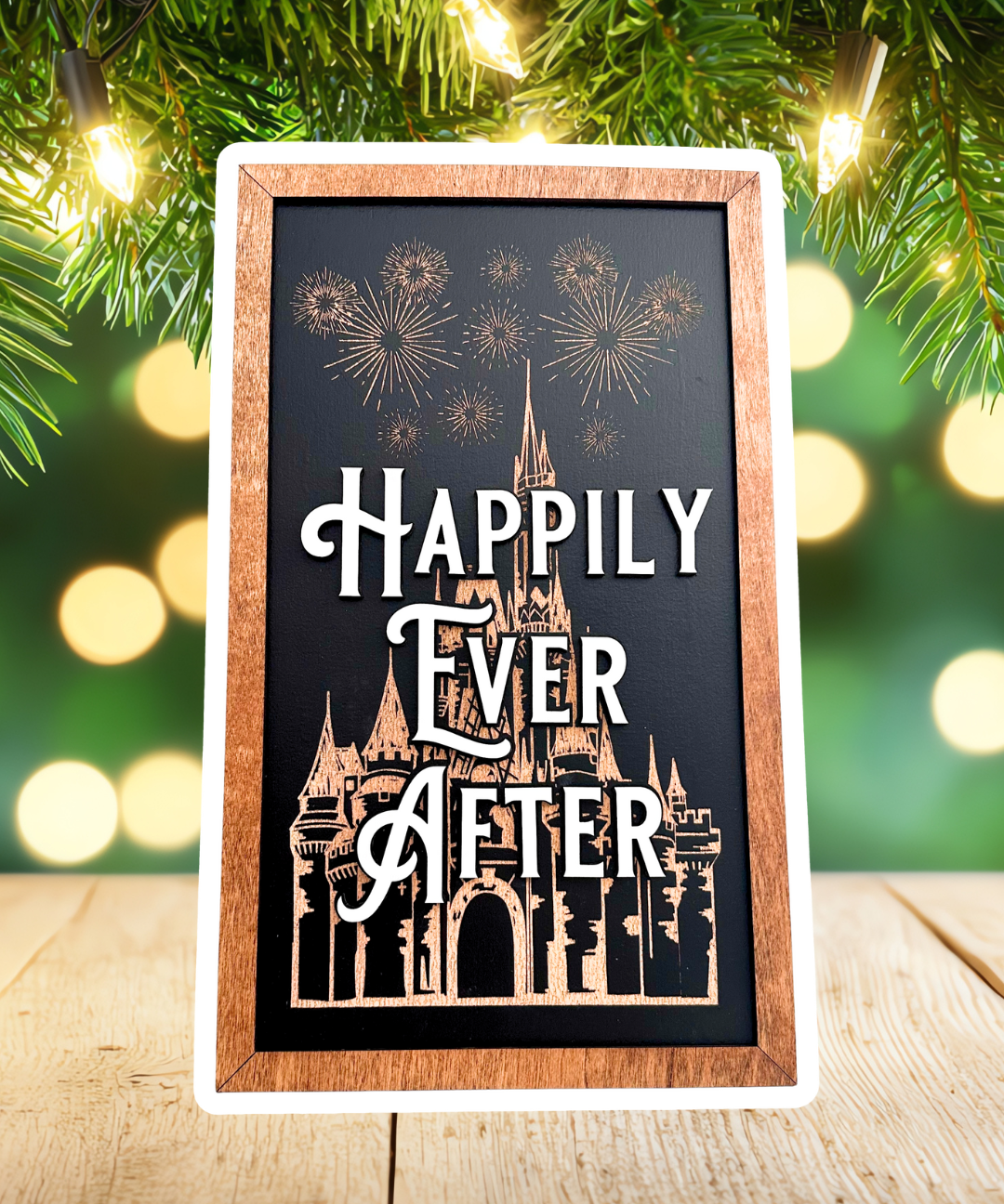 Happily Ever After | Castle Fireworks Lyrics Vertical Framed Sign - Handmade by JRW Design Co.