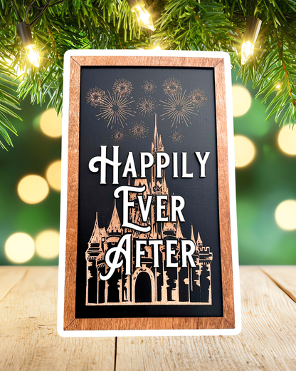 Happily Ever After Nighttime Spectacular Park-Inspired Framed Sign