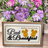 Waffles Served Daily | Character Waffle Bed & Breakfast Framed Sign