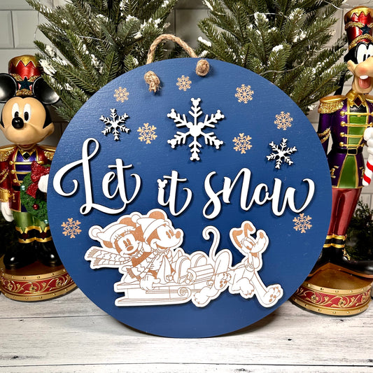 Let It Snow Christmas Round