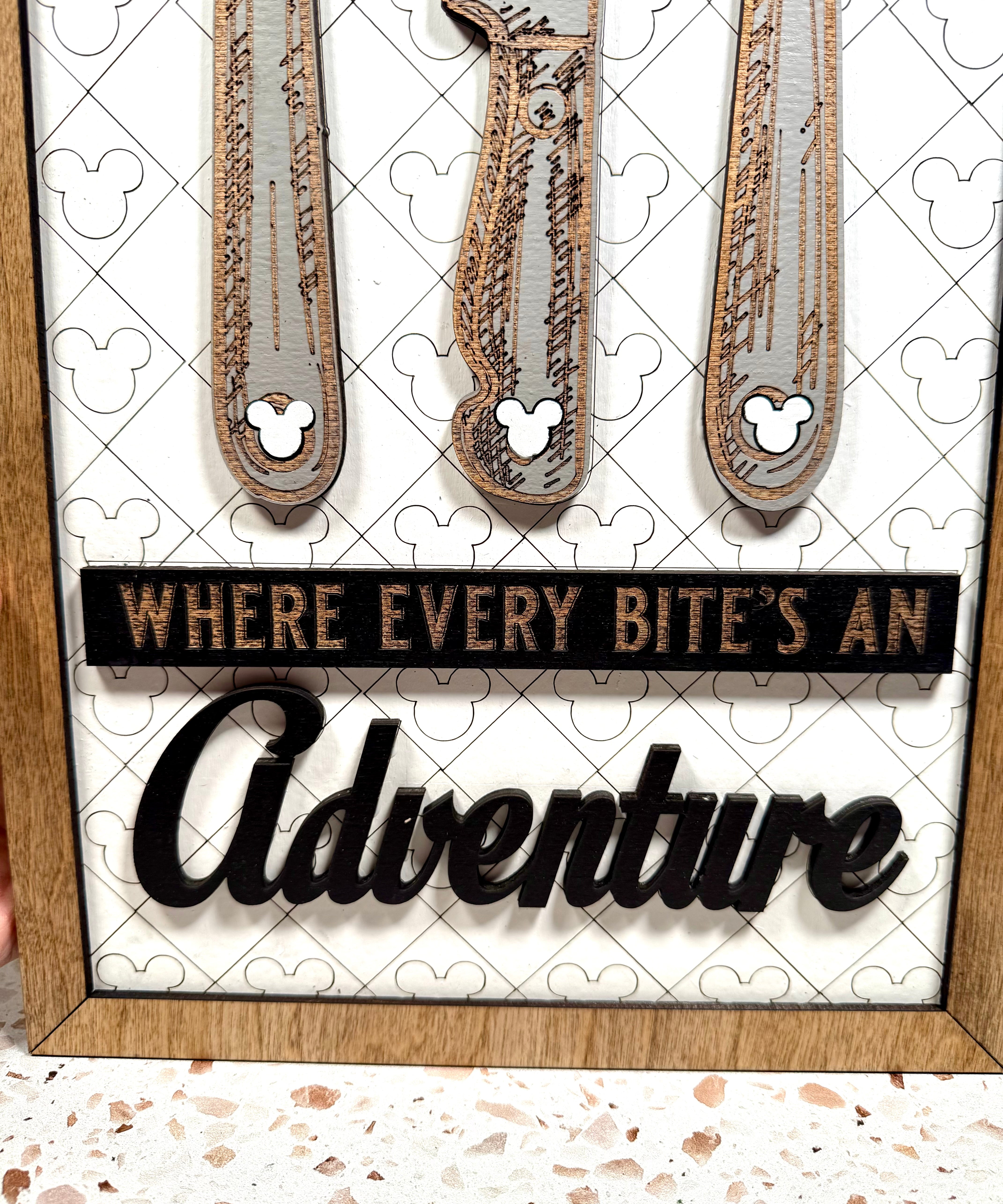 Where Every Bite's An Adventure | Silverware Park-Inspired Framed Sign - Handmade by JRW Design Co.