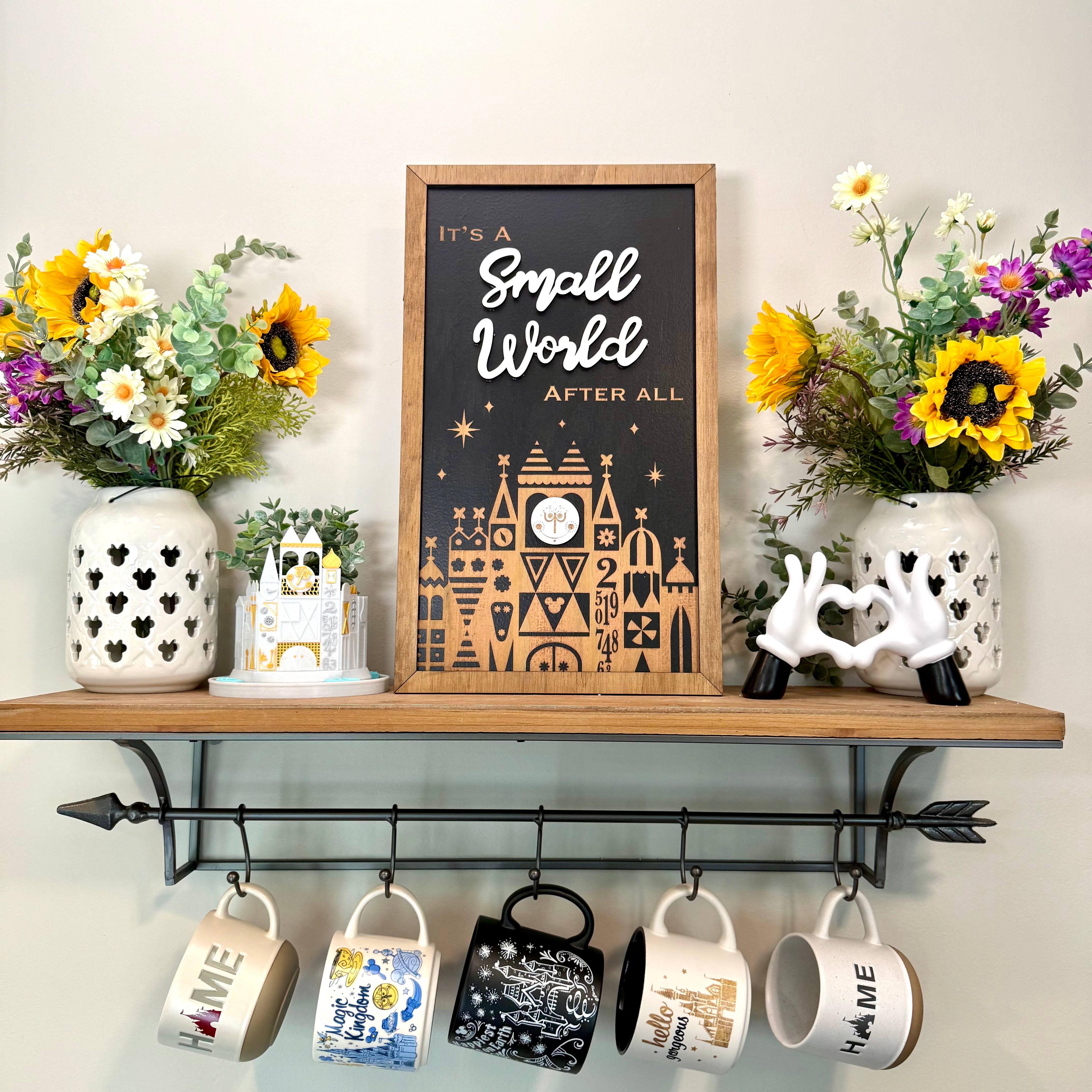 It's A Small World After All | Clocktower Facade Framed Sign - Handmade by JRW Design Co.