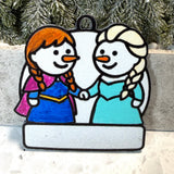 Royal Snow Sisters Snowman Ornament—Personalize