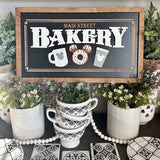 Main Street Bakery | Original Black & White Framed Sign