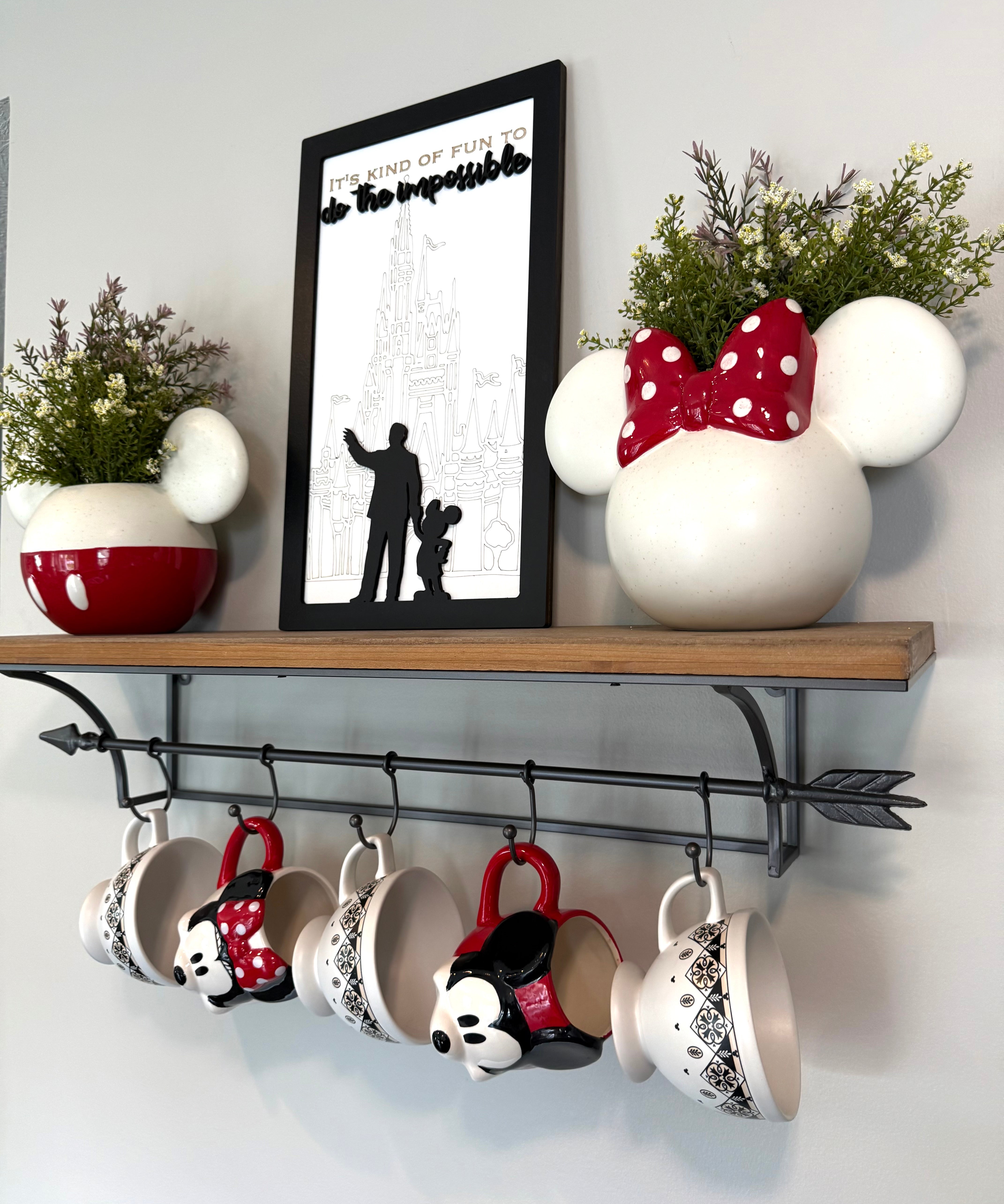 It's Kind Of Fun To Do The Impossible | Partners Silhouette Framed Sign - Handmade by JRW Design Co.